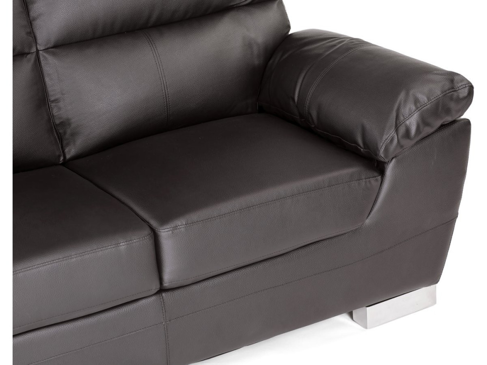 Divano in pelle rigenerata / PVC "DALLAS" - 2 posti - Cioccolato