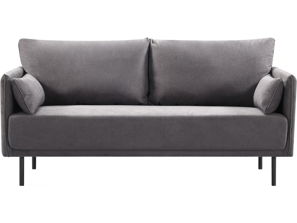 Divano in tessuto "Rudy" - 180,5 x 78 x 52 cm - 3 posti - Grigio scuro