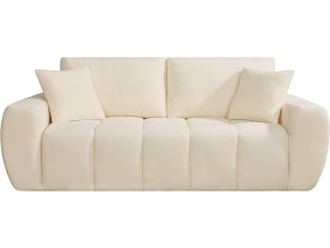 Divano diritto "Léonie" in tessuto a bolle - 3 posti - Beige