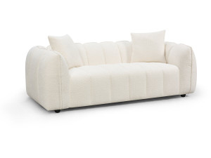 Divano lineare in tessuto stile "Balzac" - 3 posti - Colore crema