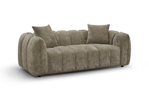 Divano lineare in tessuto stile "Bubble" "Balzac" - 3 posti - Taupe