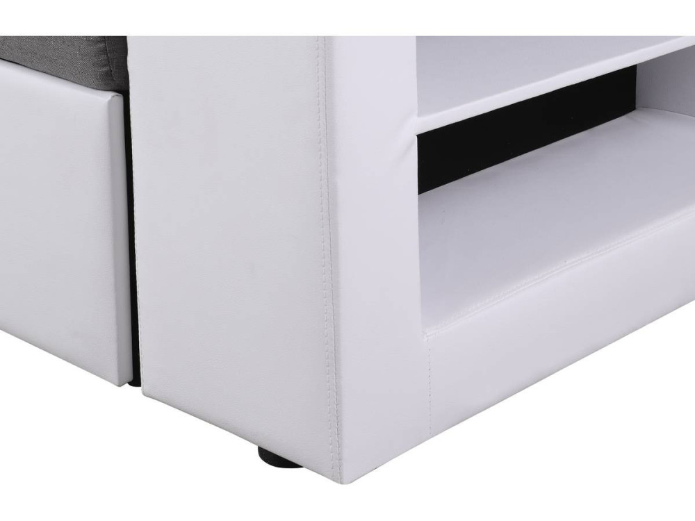 Divano ad angolo "Axel" trasformabile / reversibile - 3 posti - Bianco / Grigio