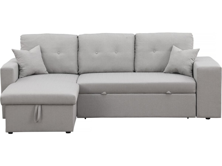 Divano letto angolare/reversibile "Axel" - 3 posti - Grigio chiaro