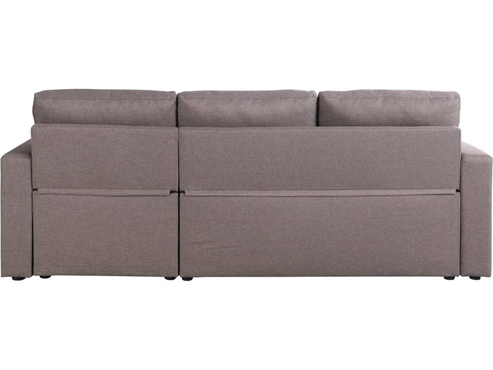 Divano ad angolo trasformabile con contenitore "Alain" - 221 x 145 x 85 cm - 3 posti a sedere - Taupe