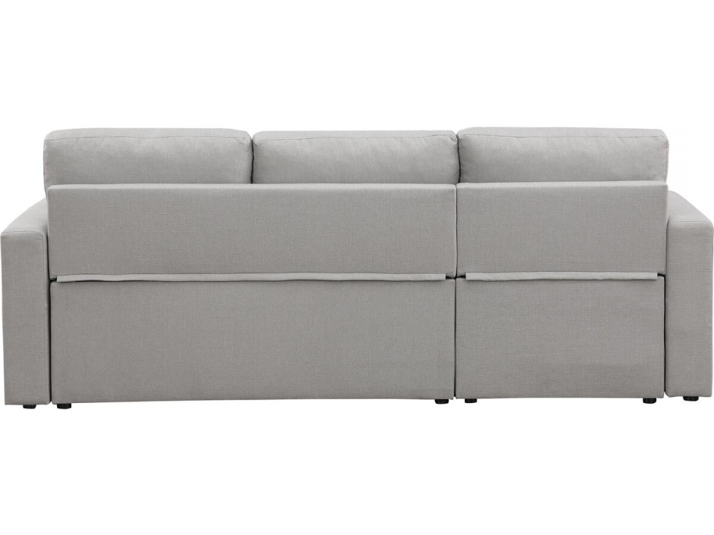 Divano angolare trasformabile/reversibile con contenitore "Alain"  - 3 posti - Grigio chiaro