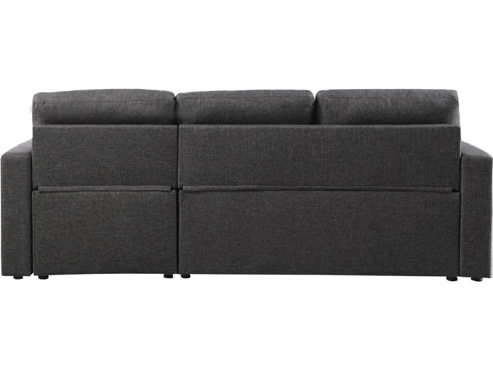 Divano ad angolo convertibile "Alain" - Grigio - 221 x 145 x 85 cm - 3 posti - Grigio
