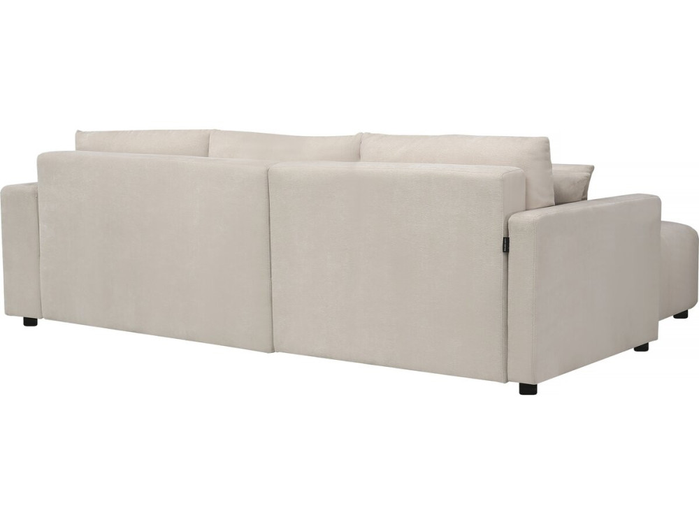 Divano letto angolare a 3 posti in tessuto di ciniglia - "Trocadero" - Beige