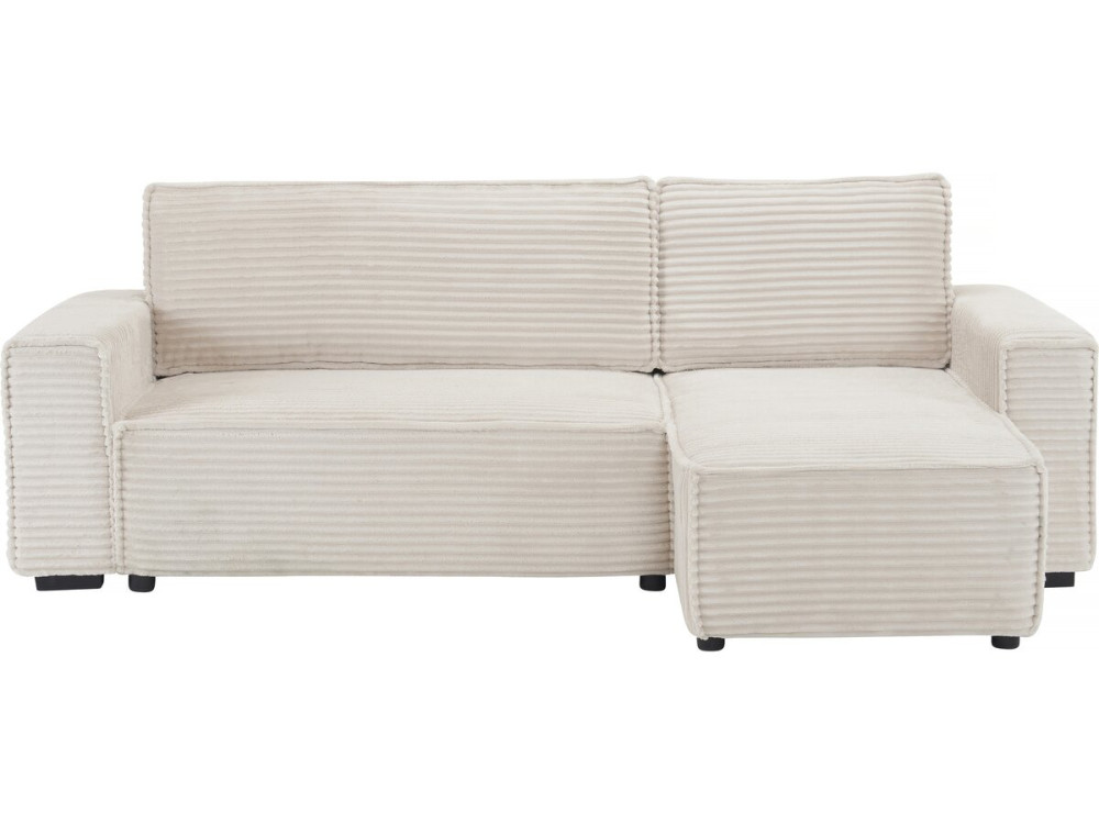 Divano angolare in velluto a coste “Opera” - 3 posti - Beige