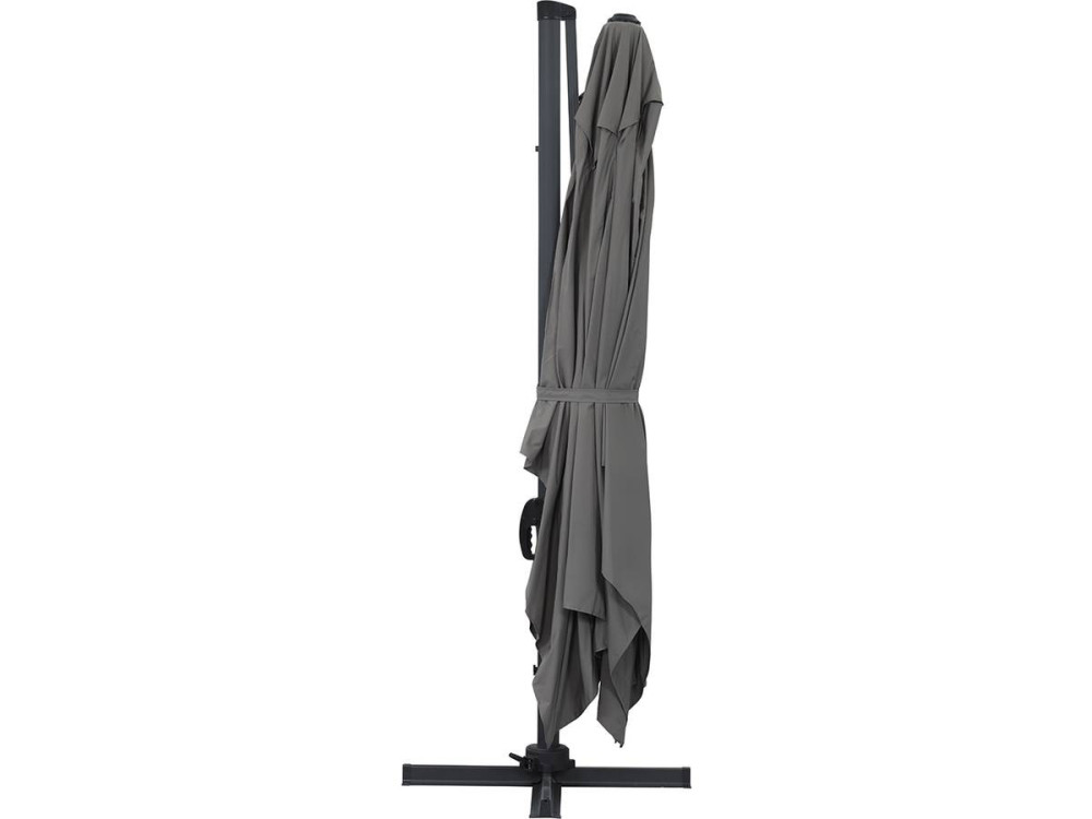 Ombrellone decentrato da giardino Alu "Sun 4" - Rettangolo - 3 x 4 m - Grigio + Copertura protettiva