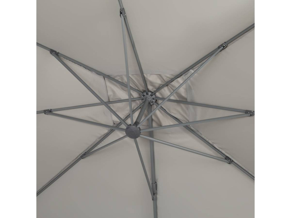 Ombrellone decentrato da giardino Alu "Sun 4" - Rettangolo - 3 x 4 m - Grigio + Copertura protettiva