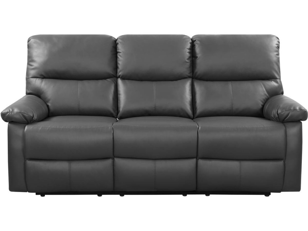 Divano reclinabile "Lincoln" - 197 x 89 x 103 cm - 3 posti - Grigio