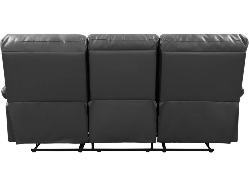 Divano reclinabile "Lincoln" - 197 x 89 x 103 cm - 3 posti - Grigio