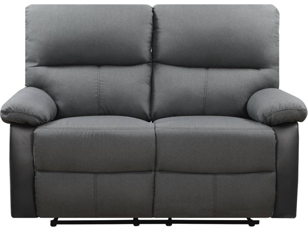Divano "Lincoln" - 147 x 89 x 103 cm - 2 posti a sedere - Nero / Grigio scuro