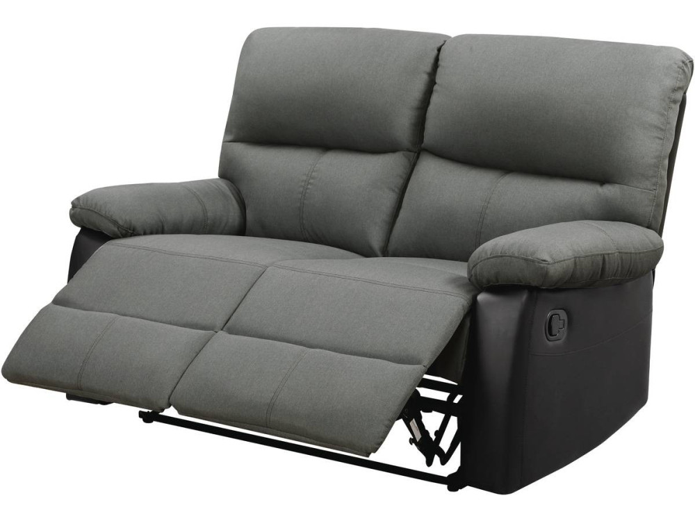 Divano "Lincoln" - 147 x 89 x 103 cm - 2 posti a sedere - Nero / Grigio scuro