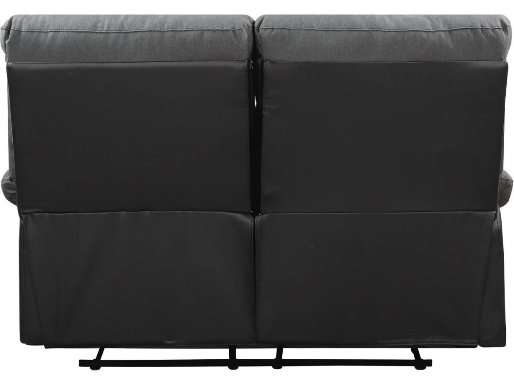 Divano "Lincoln" - 147 x 89 x 103 cm - 2 posti a sedere - Nero / Grigio scuro