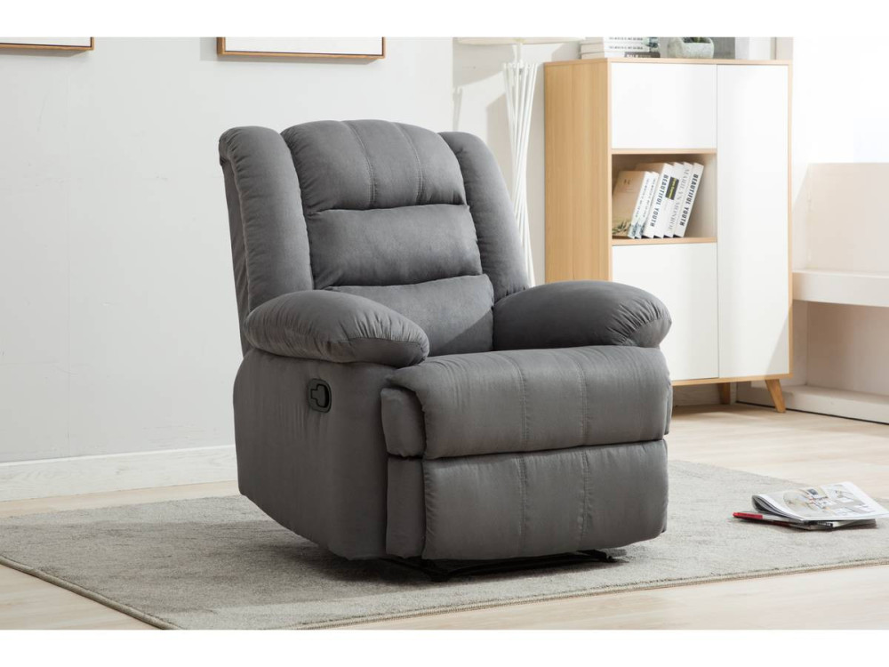 Poltrona relax "Buckingham" - Grigio chiaro