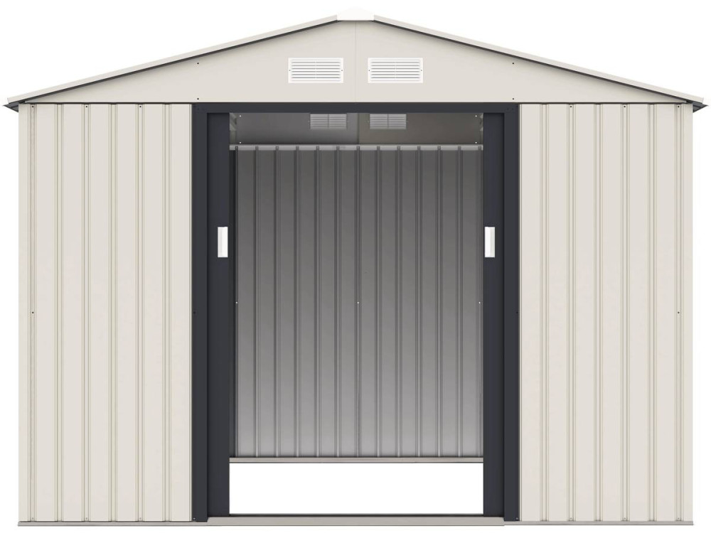 Casetta da giardino in metallo "Nebraska" - 5,30 m² - Beige/Grigio antracite