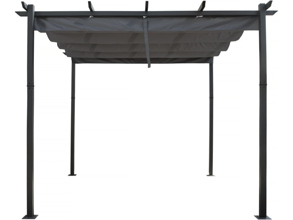Pergola in alluminio con tetto retrattile - 3 x 3 m - Grigio