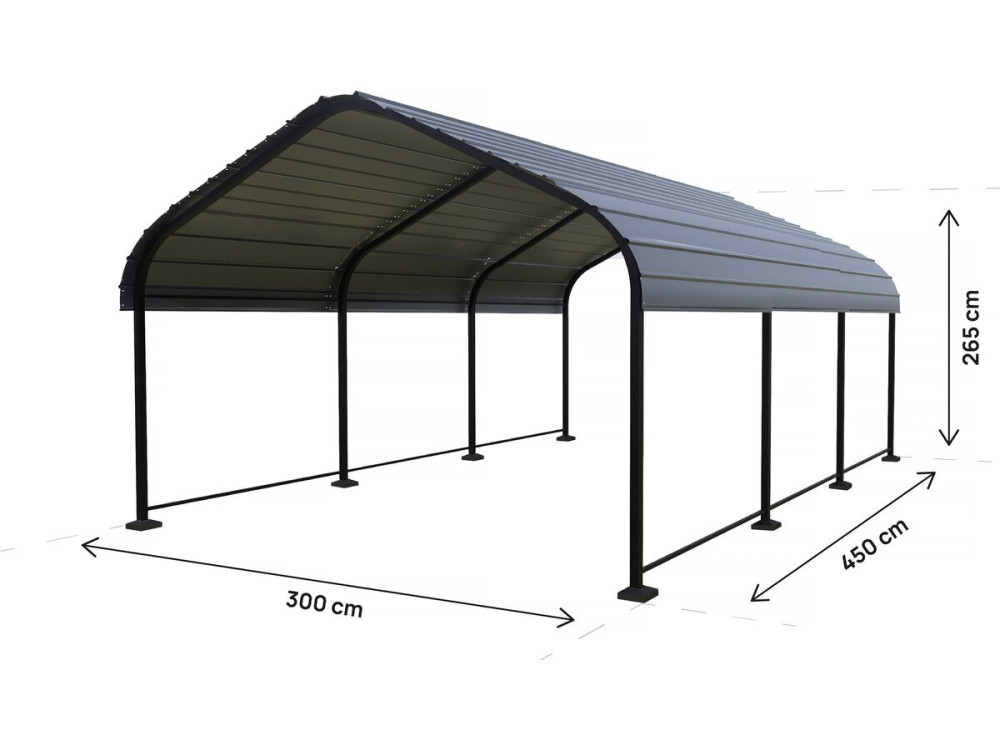 Pensilina in metallo "Phoenix" - 13,5 m² - Grigio