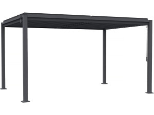 Pergola bioclimatica autoportante con lame orientabili "Howard" - 3 x 4 m - Gris