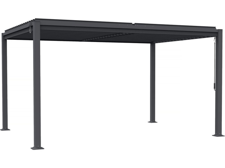 Pergola bioclimatica autoportante con lame orientabili "Howard" - 3 x 4 m - Gris