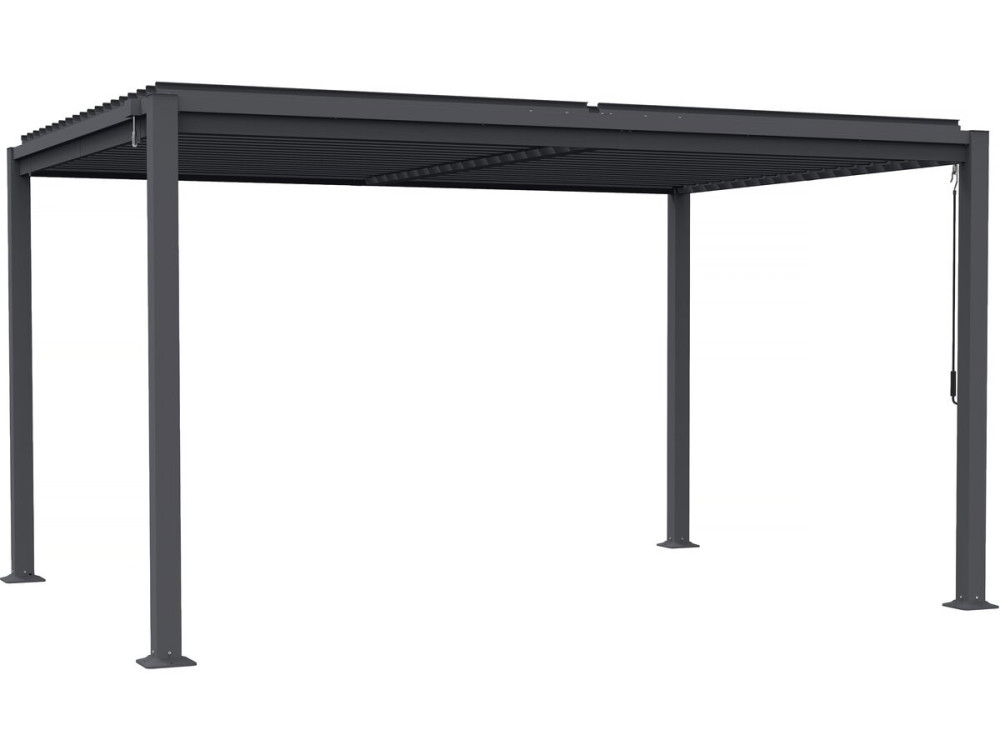 Pergola bioclimatica autoportante con lame orientabili "Howard" - 3 x 4 m - Gris