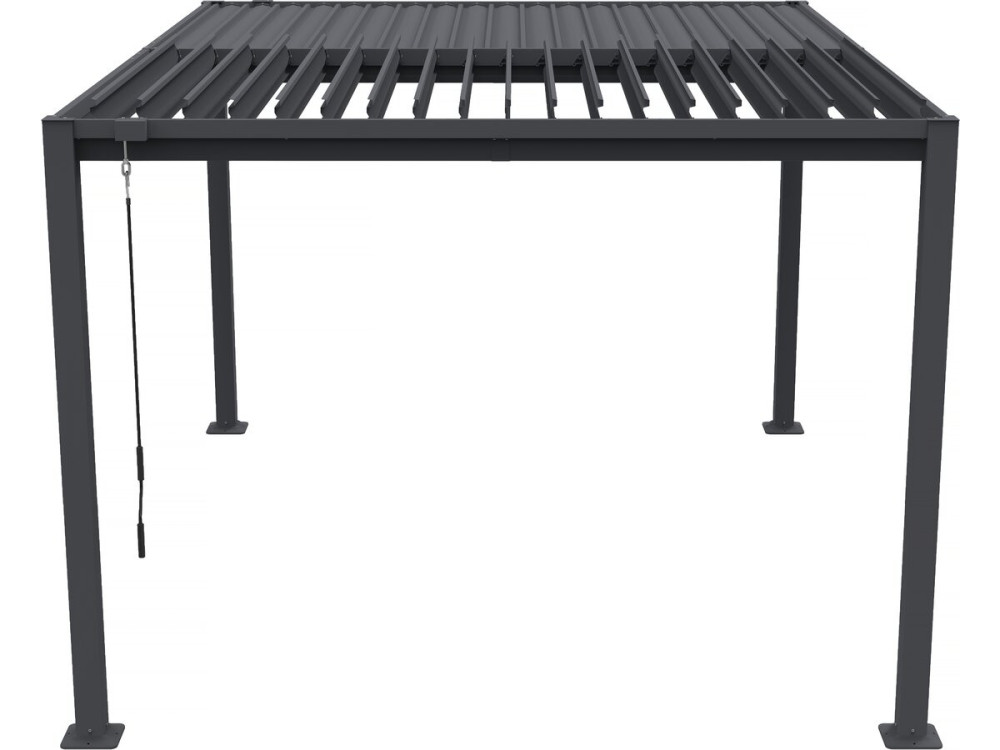 Pergola bioclimatica autoportante con lame orientabili "Howard" - 3 x 4 m - Gris