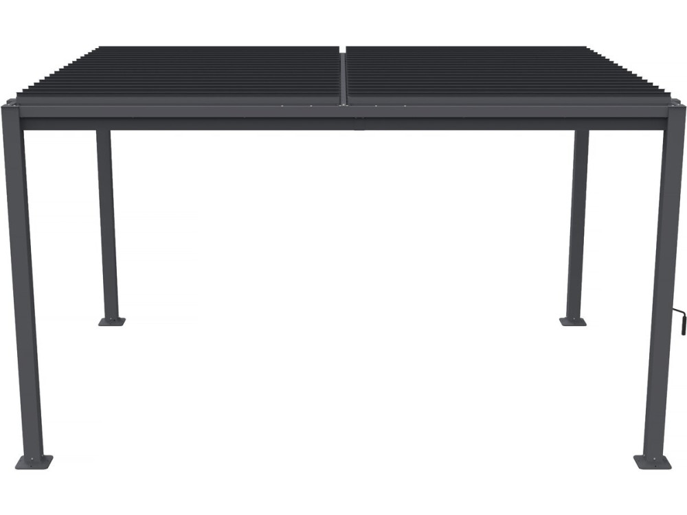 Pergola bioclimatica autoportante con lame orientabili "Howard" - 3 x 4 m - Gris