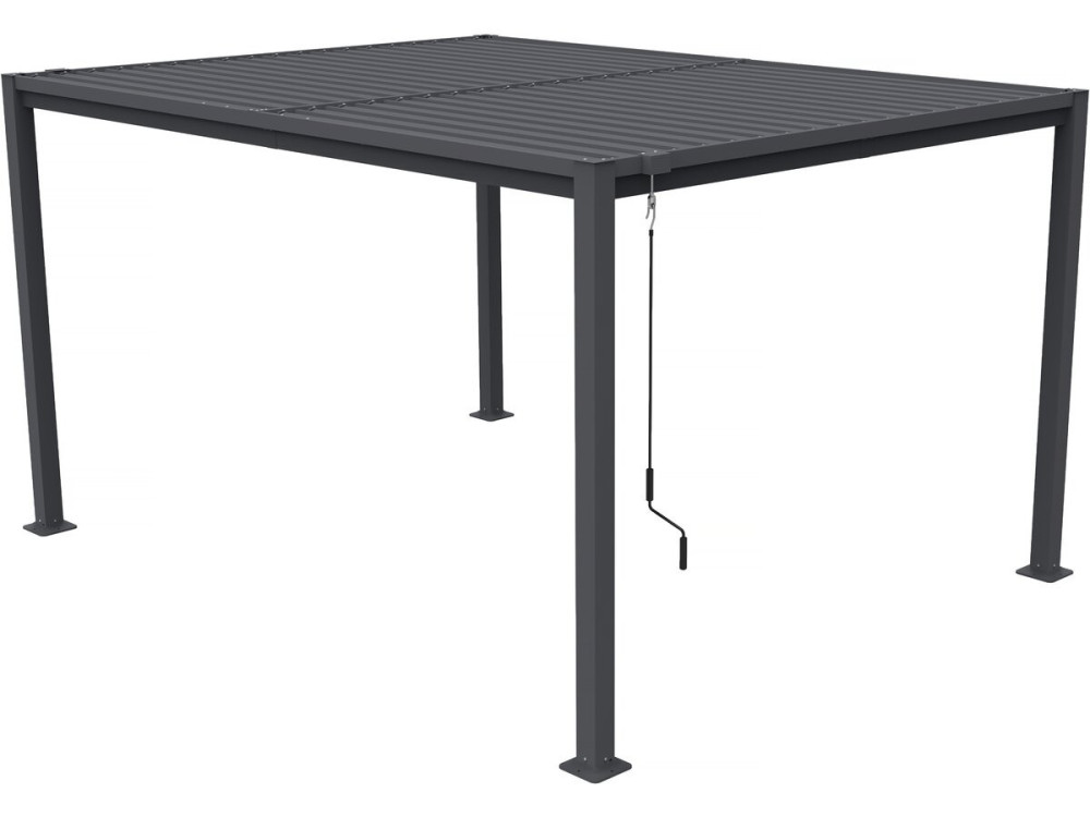 Pergola bioclimatica autoportante con lame orientabili "Howard" - 3 x 4 m - Gris