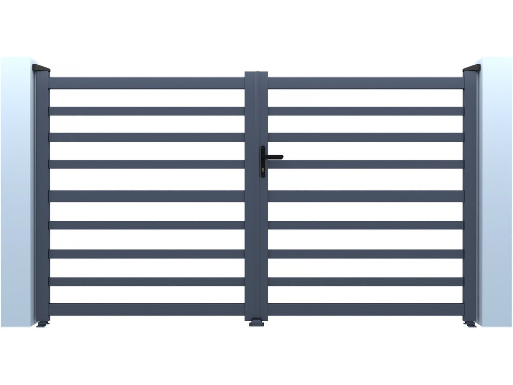 Cancello in alluminio traforato "Martin" - 300 x 180 cm - Grigio