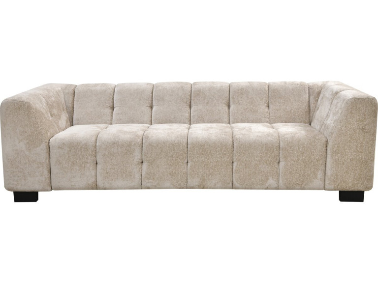 Divano dritto di design in tessuto ciniglia 3 posti "Foch" - Beige