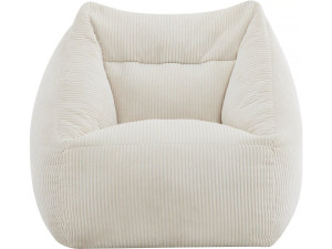 Pouf in velluto a coste "Medellin" - Beige - 85 x 85 x 72 cm