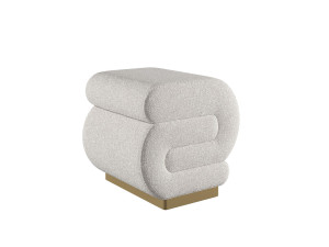 Pouf in legno "Sally" 40 x 42 x 42 cm - Crema