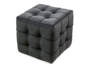 Pouf in velluto "Lizbon" - 42 x 42 x 42 cm - Grigio