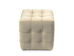 Pouf in velluto "Lizbon" - 42 x 42 x 42 cm - Crema