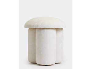 Pouf in tessuto "Magnus" - 45 x 45 x 48 cm - Bianco