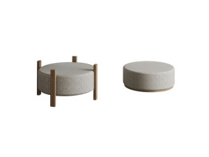Pouf in legno "Clone" - 47 x 48 x 45 cm - Beige