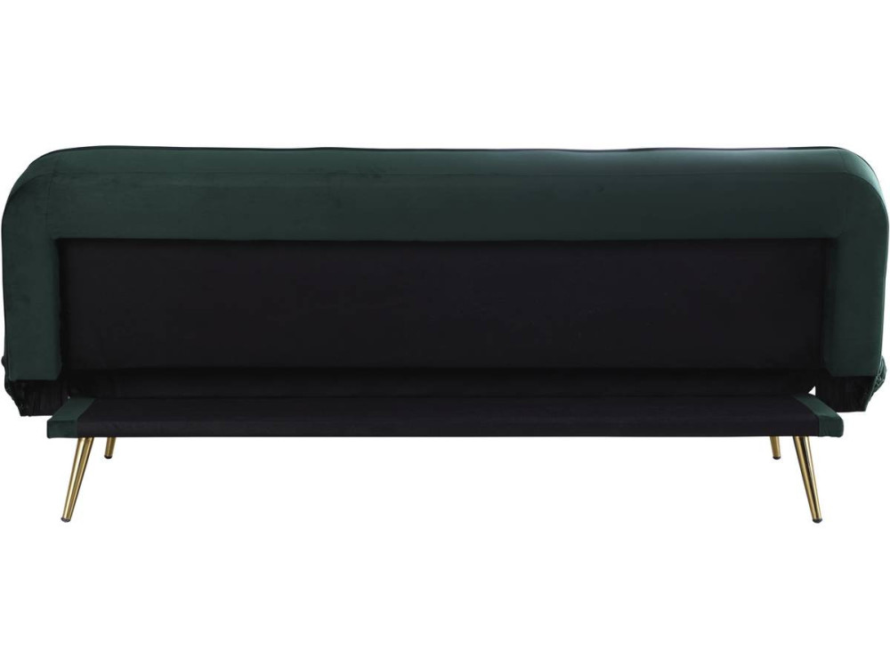 Divano Clic Clac in velluto "James" - 180 x 83 x 75 cm - 3 posti a sedere - Verde scuro