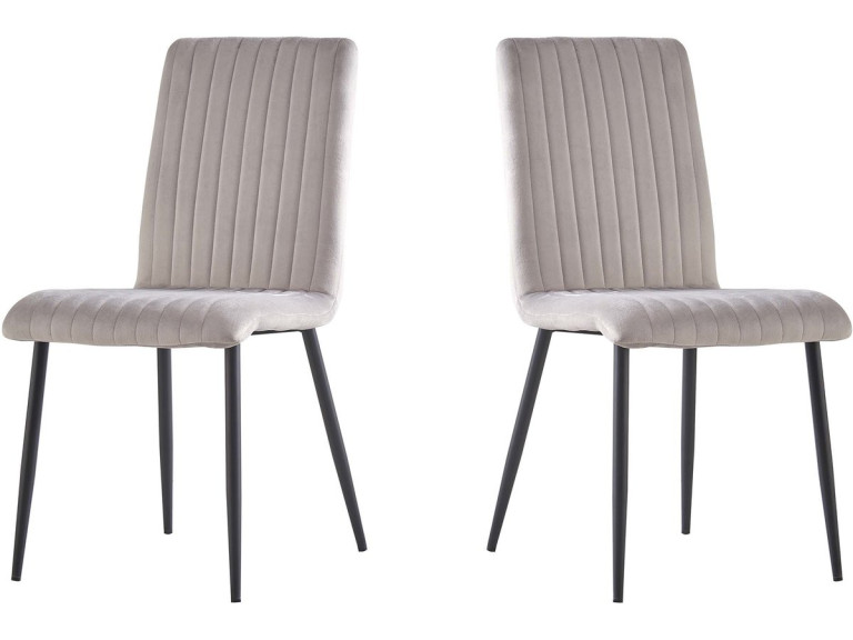 Set di 2 sedie in velluto "Henley" - Grigio chiaro