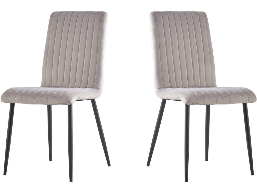 Set di 2 sedie in velluto "Henley" - Grigio chiaro