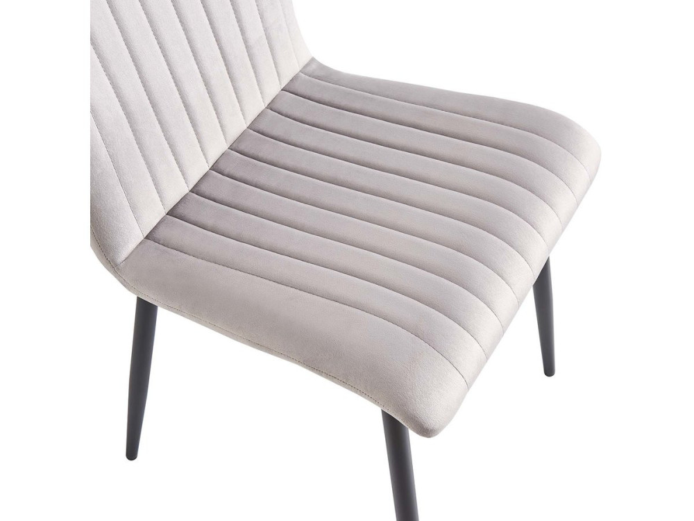 Set di 2 sedie in velluto "Henley" - Grigio chiaro
