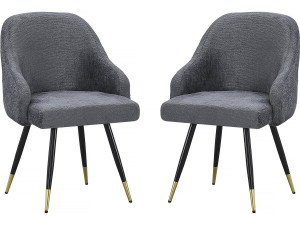 Set di 2 sedie in tessuto "Harmony" - 54 x 57 x 90 cm - Grigio