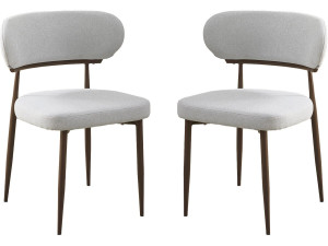 Set di 2 sedie da pranzo in finto legno "Elora" - Grigio chiaro