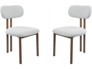 Set di 2 sedie da pranzo in finto legno "Veralia" - Grigio chiaro