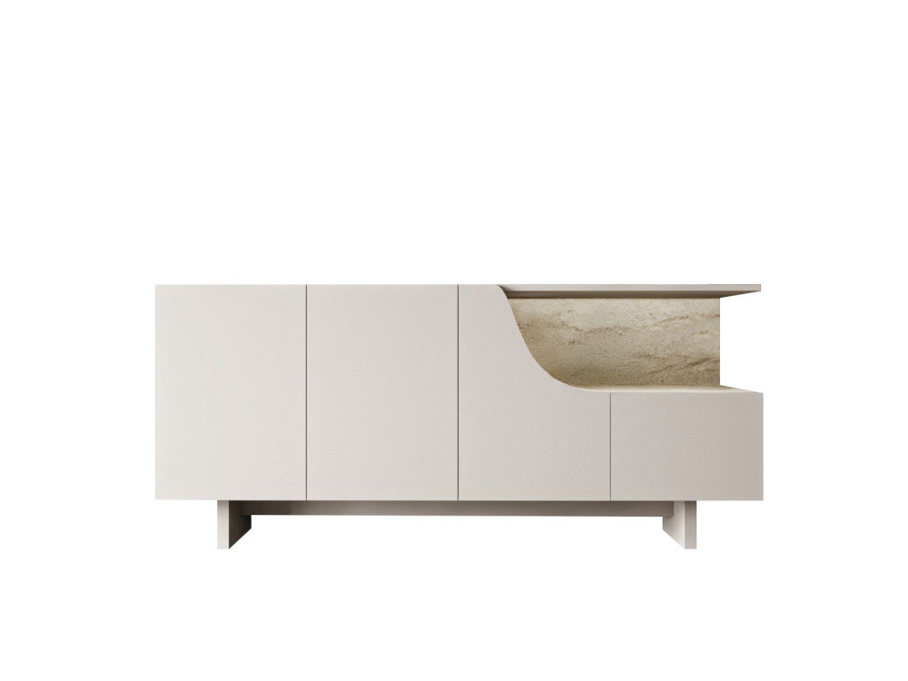 Credenza in legno "Line" - 180 x 40 x 81 cm - Beige