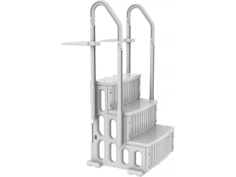 Scala singola per piscina "Nathan" - 3 gradini - plastica