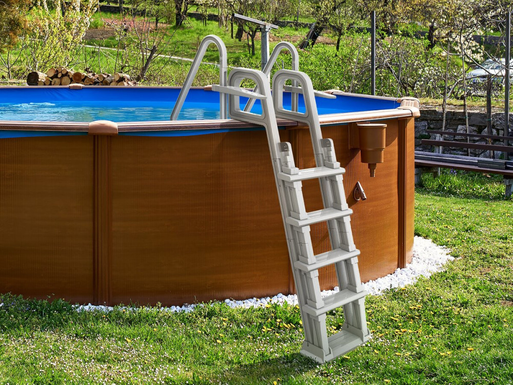 Scala doppia per piscina "Mario" con sistema di sicurezza per bambini