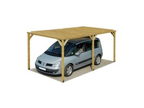Pensilina In Legno Solar 2 – 300x454x245 Cm, Pino Trattato Autoclave Classe 3, 3 Pali 9x9 Cm